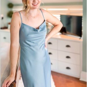 BHLDN Cali Satin Charmeuse Midi Dress